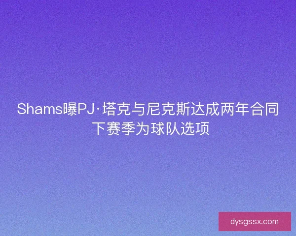 Shams曝PJ·塔克与尼克斯达成两年合同 下赛季为球队选项