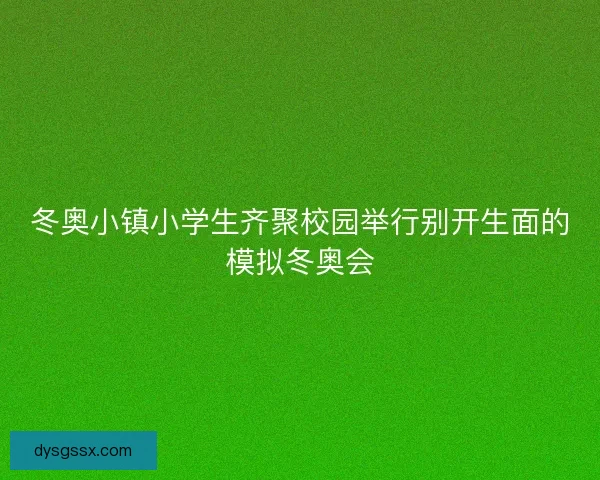 冬奥小镇小学生齐聚校园举行别开生面的模拟冬奥会